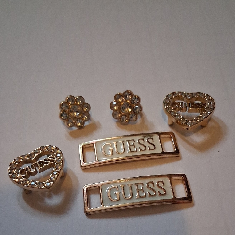 Guess Faux Gold Shoelace Charms